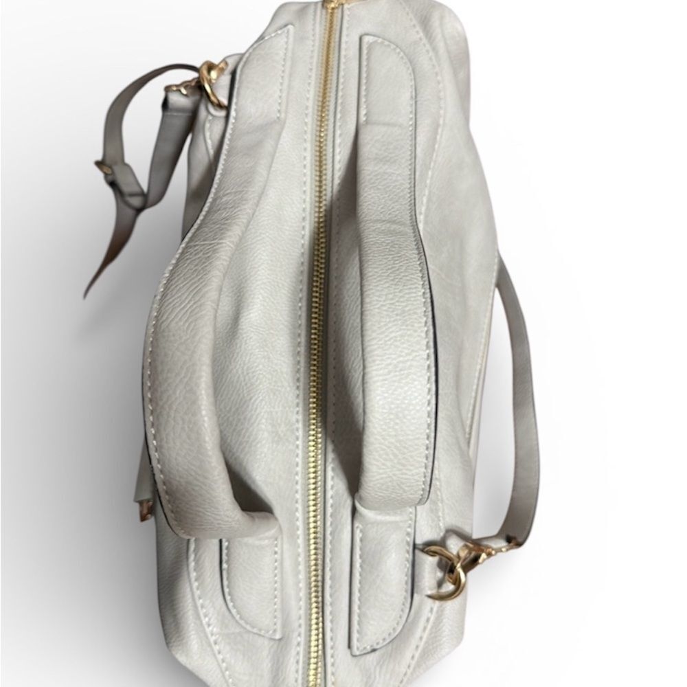 Urban Originals Vegan Leather Satchel Crossbody Light Gray - Picture 4 of 11